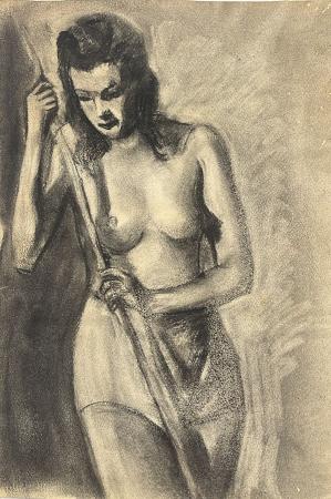 Quadro di  Anonimo fIGURA - carboncino carta 